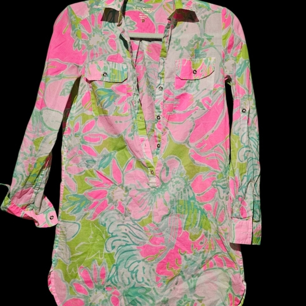 Lilly Pulitzer XXS Beach Swim Cover EUC Vibrant Print - Picture 4 of 4